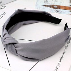 Bentita, coronita par gri din material textil cu nod decorativ  BP05 Bentita, coronita par gri din material textil cu nod decorativ  BP05