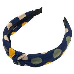 Bentita, coronita par bleumarin din material textil cu buline  si  nod decorativ BP06 Bentita, coronita par bleumarin din material textil cu buline  si  nod decorativ BP06