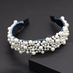 Bentita, coronita par albastra din material textil cu perle decorative BP10 Bentita, coronita par albastra din material textil cu perle decorative BP10