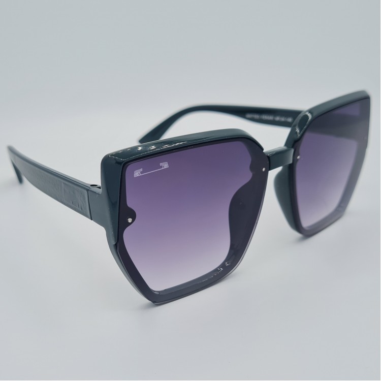 Ochelari de soare Dama Casual cu rama asimetrica verde inchis + Toc si laveta GRATIS OSD022