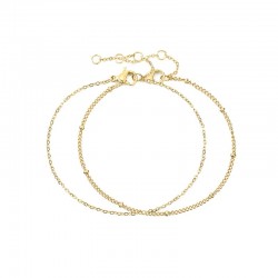 Set cu Doua Bratari Luxury Fashion Dama din material ioxidabil placat cu aur de 14K SBRD005