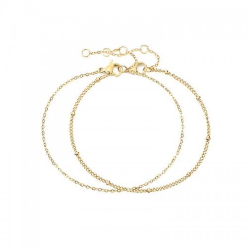 Set cu Doua Bratari Luxury Fashion Dama din material ioxidabil placat cu aur de 14K SBRD005