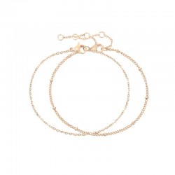 Set cu Doua Bratari Luxury Fashion Dama din material inoxidabil placat cu aur galben rosiatic de 14K SBRD005