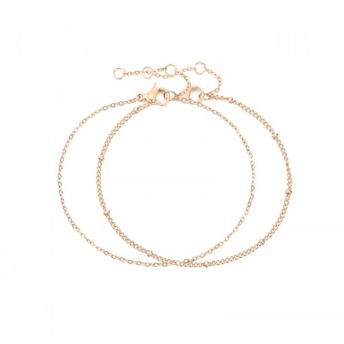 Set cu Doua Bratari Luxury Fashion Dama din material inoxidabil placat cu aur galben rosiatic de 14K SBRD005