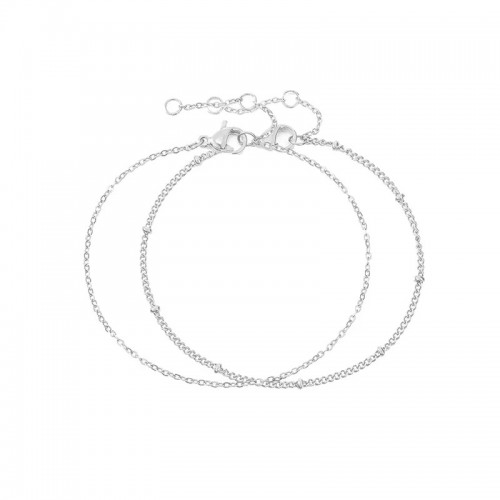 Set cu Doua Bratari Luxury Fashion Dama din material ioxidabil placat cu aur alb de 14K SBRD005