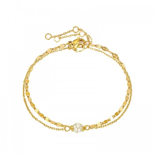 Set cu Doua Bratari Luxury Fashion Dama din material inoxidabil placat cu aur galben de 14K SBRD010