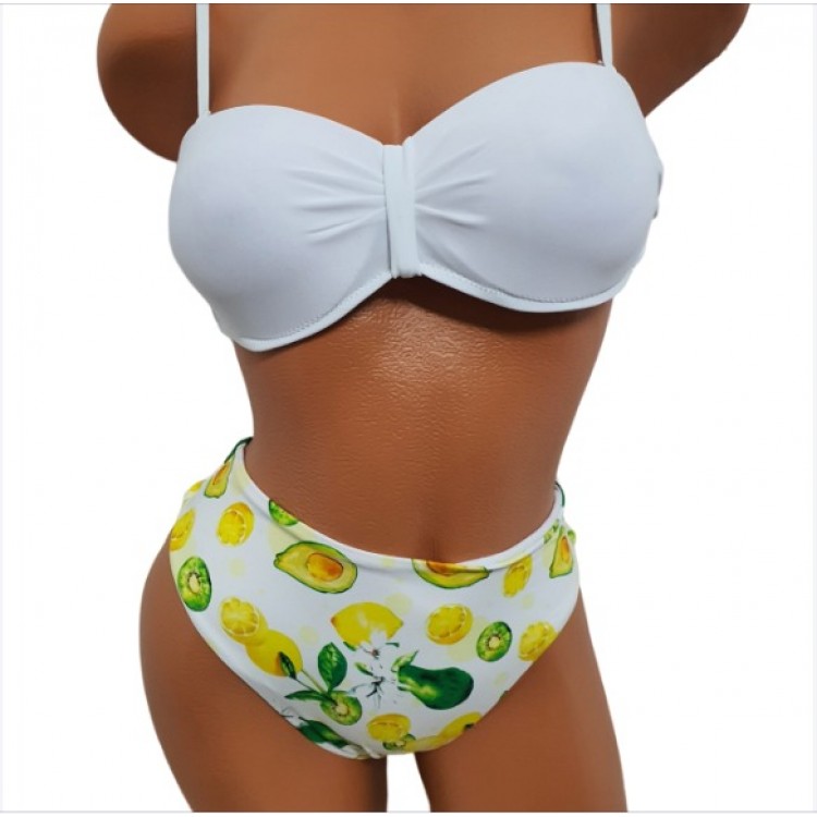 Costum de Baie din doua piese cu intaritura la sutien si slip normal CBD033