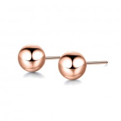 Cercei fashion din otel inoxidabil placat cu aur roz de 14 K in forma geometrica sfera CW87 Cercei fashion din otel inoxidabil placat cu aur roz de 14 K in forma geometrica sfera CW87