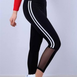 Colanti Fitness Dama Negri cu dungi laterala si plasa CDFIT030 Colanti Fitness Dama Negri cu dungi laterala si plasa CDFIT030