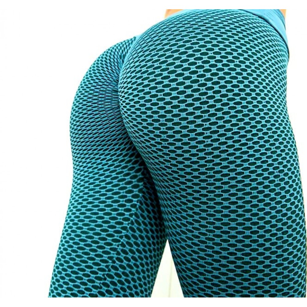 Colanti Fitness Dama Turquoise cu talie inalta si efect modelator SHAPE CDFIT032