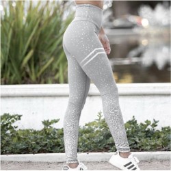 Colanti Fitness Dama gri cu talie inalta si dungi CDFIT036 Colanti Fitness Dama gri cu talie inalta si dungi CDFIT036