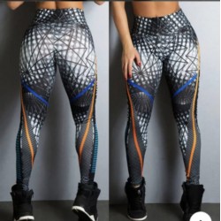 Colanti Fitness Dama negri cu model geometric Don't Stop SCDFIT037 Colanti Fitness Dama negri cu model geometric Don't Stop SCDFIT037