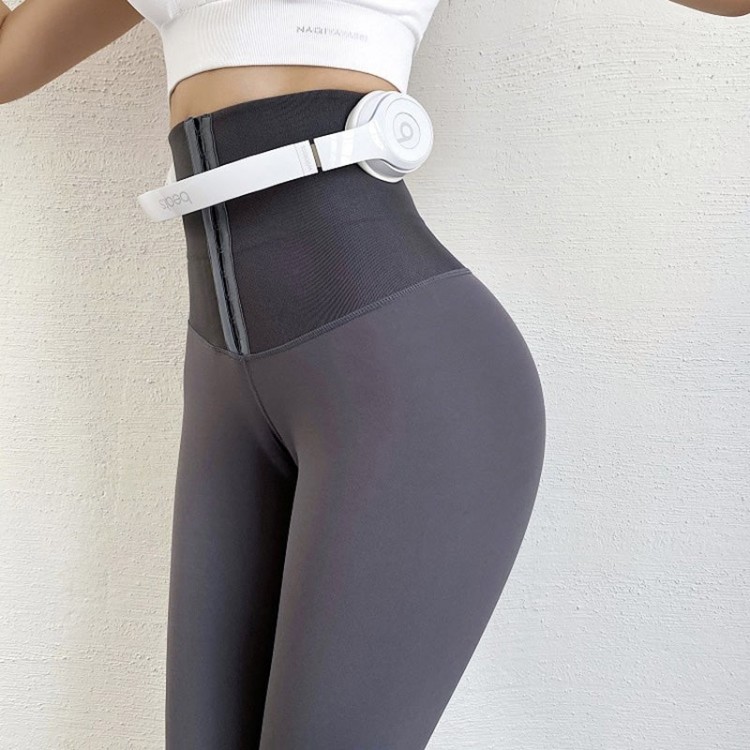 Colanti Dama Sport Modelatori cu Corset in talie gri CDFIT062