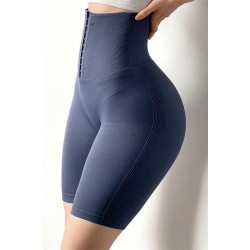 Colanti Dama Sport Scurti Modelatori cu Corset in talie  albastri CDFIT064