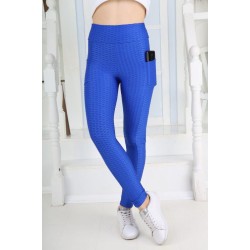 Colanti Dama efect Anticelulitic albastri cu Buzunar CDFIT082 Colanti Dama efect Anticelulitic albastri cu Buzunar CDFIT082