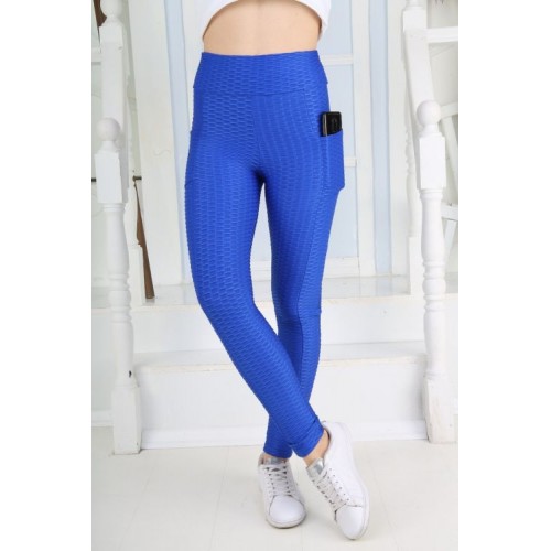 Colanti Dama efect Anticelulitic albastri cu Buzunar CDFIT082