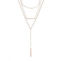 Set trei coliere aurii placate cu aur roz de 14 k cu pandantiv STCOL088 Set trei coliere aurii placate cu aur roz de 14 k cu pandantiv STCOL088