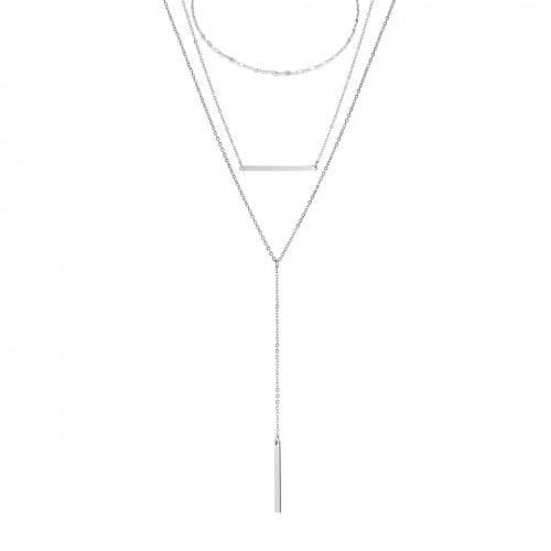 Set trei coliere argintii placate cu titan cu pandantiv STCOL088