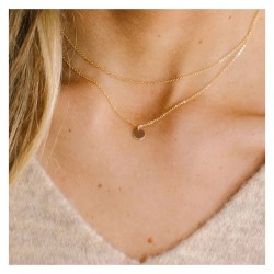 Set doua coliere aurii placate cu aur galben de 14 k cu pandantiv  STCOL094