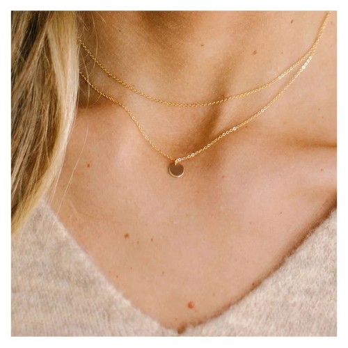 Set doua coliere aurii placate cu aur galben de 14 k cu pandantiv  STCOL094