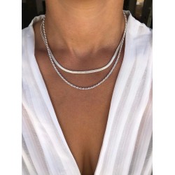 Colier argintiu model impletit COL102 Colier argintiu model impletit COL102
