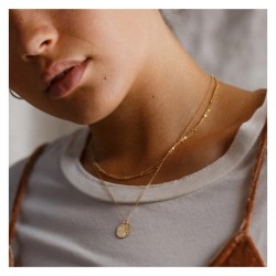 Colier auriu placat cu aur roz de 14 k cu pandativ rotund COL103 Colier auriu placat cu aur roz de 14 k cu pandativ rotund COL103