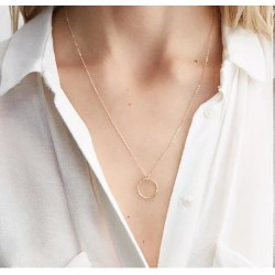 Colier dama auriu placat cu aur roz de 14 k si pandativ cerc COL109 Colier dama auriu placat cu aur roz de 14 k si pandativ cerc COL109