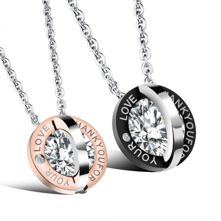 Lantisor dama rose gold cu pandantiv sfera LOVE COL046 Lantisor dama rose gold cu pandantiv sfera LOVE COL046