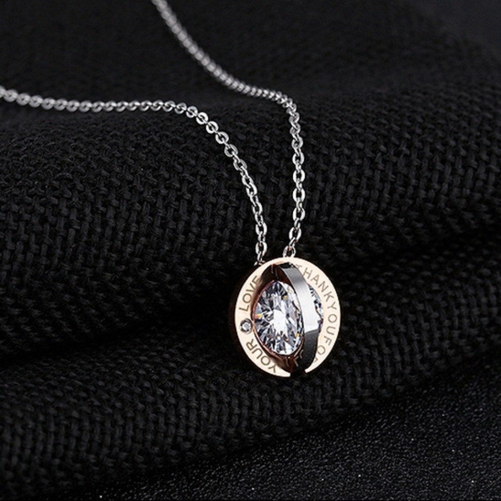 Lantisor dama rose gold cu pandantiv sfera LOVE COL046 Lantisor dama rose gold cu pandantiv sfera LOVE COL046