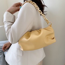 Geanta galbena fashion din piele eco bareta din lant gros Chic ACGD213 Geanta galbena fashion din piele eco bareta din lant gros Chic ACGD213