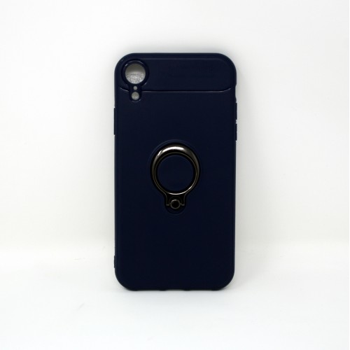 Husa Iphone XR Albastra cu inel metalic