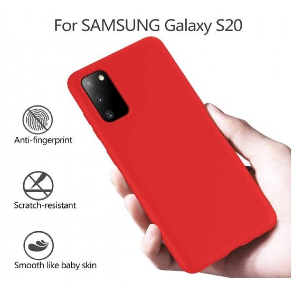 Husa slim compatibila cu Samsung Galaxy S20 4G, silicon rosu ht-samS20