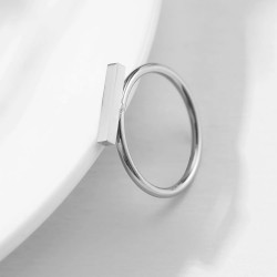 Inel dama din material inoxidabil cu element dreptunghiular INL003 Inel dama din material inoxidabil cu element dreptunghiular INL003