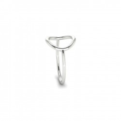 Inel dama din material inoxidabil placat cu aur alb de 14 K rotund INL004