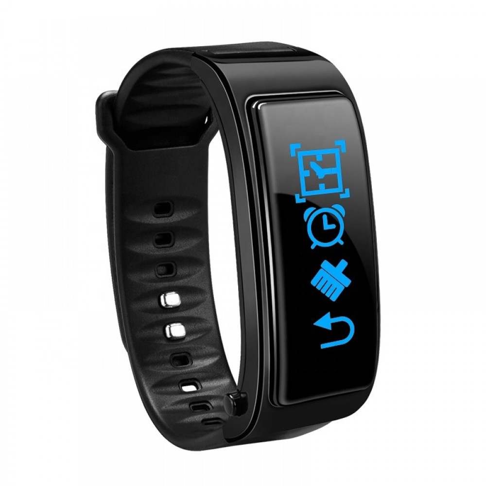 Bratara Fitness Smart neagra cu casca Bluetooth si ritm cardiac Karen SBY3 Plus