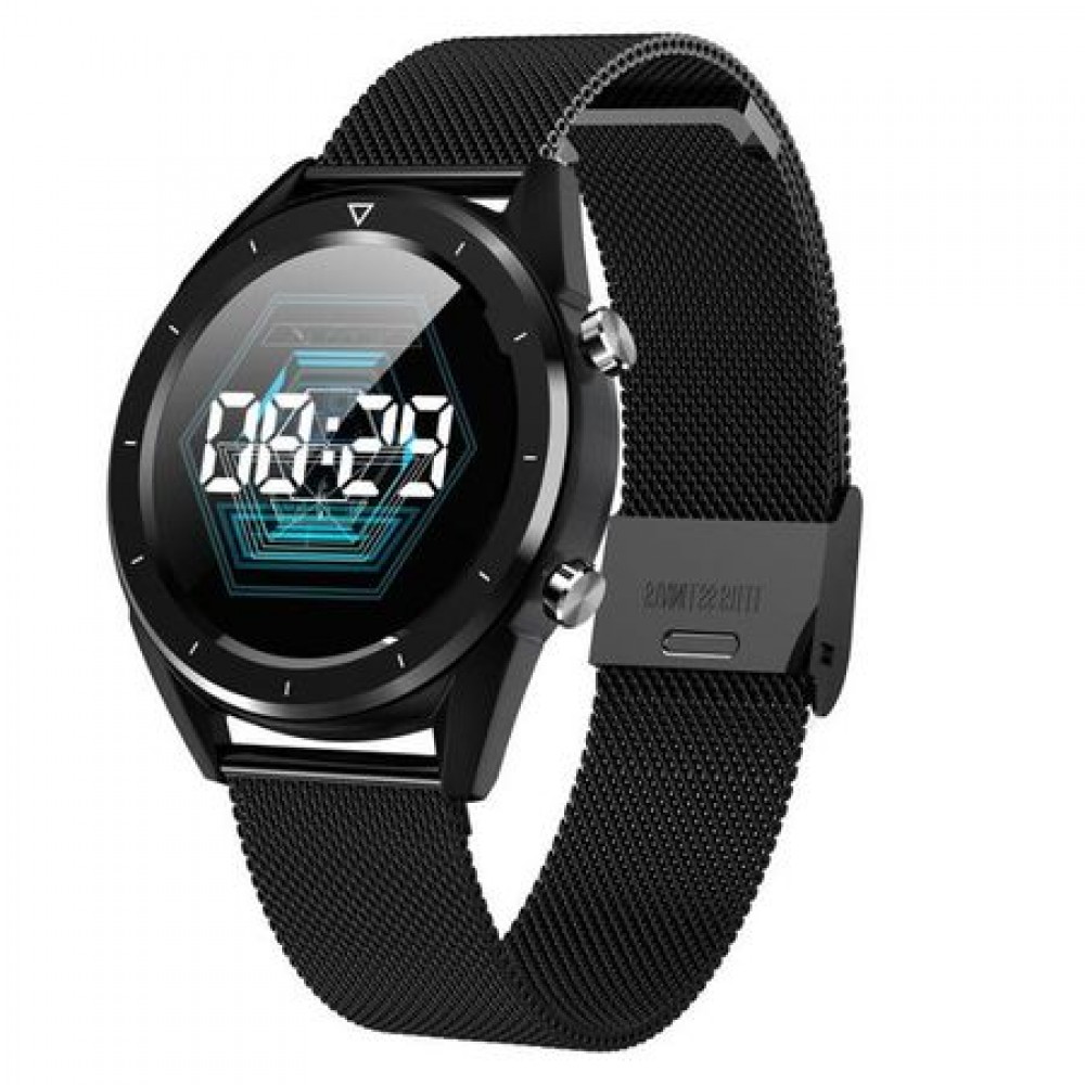 Ceas Smartwatch SUPER PREMIUM Negru cu curea de metal Karen SWDT28