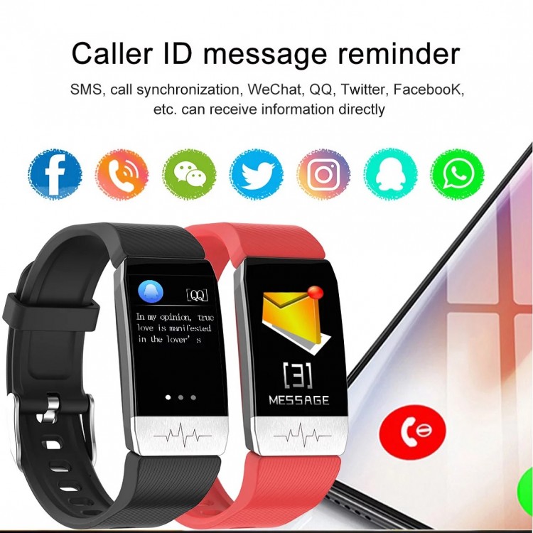 Ceas Smartwatch Touch Screen Albastru cu bluetooth/termometru Karen SWT1S