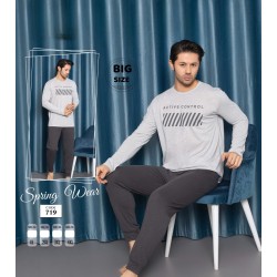Pijama barbati batal bluza gri si pantaloni negri PJB14 Pijama barbati batal bluza gri si pantaloni negri PJB14