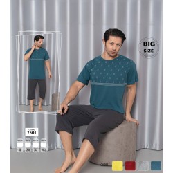 Pijama barbati  batal din 2 piese tricou si pantaloni trei sferturi PJB21 Pijama barbati  batal din 2 piese tricou si pantaloni trei sferturi PJB21