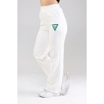 Pantaloni Trening Dama albi fashion cu talie inalta  PTD05