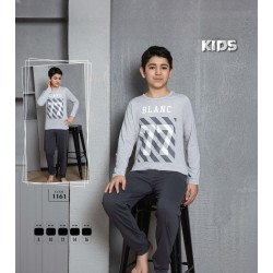 Pijama baieti cu bluza Gri cu imprimeu maneca lunga si pantaloni lungi negri PJCB05 Pijama baieti cu bluza Gri cu imprimeu maneca lunga si pantaloni lungi negri PJCB05