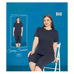 Pijama Dama bleumarin tricou si pantaloni trei sferturi PJD096 Pijama Dama bleumarin tricou si pantaloni trei sferturi PJD096