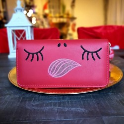 Portofel dama Rosu din piele ecologica Sleepy Unicorn ACPT007 Portofel dama Rosu din piele ecologica Sleepy Unicorn ACPT007