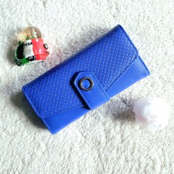 Portofel dama albastru din piele ecologica inchidere cu capsa si design romburi ACPT024 Portofel dama albastru din piele ecologica inchidere cu capsa si design romburi ACPT024