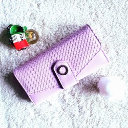 Portofel dama mov din piele ecologica inchidere cu capsa si design romburi ACPT024 Portofel dama mov din piele ecologica inchidere cu capsa si design romburi ACPT024