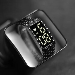 Ceas Unisex Luxury negru din aliaj si cadran cu afisaj digital CBQZ026 Ceas Unisex Luxury negru din aliaj si cadran cu afisaj digital CBQZ026