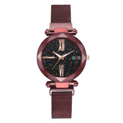 Ceas Dama Casual cu bratara magnetica si cadran cu picatele Red QUARTZ CDQZ009 Ceas Dama Casual cu bratara magnetica si cadran cu picatele Red QUARTZ CDQZ009
