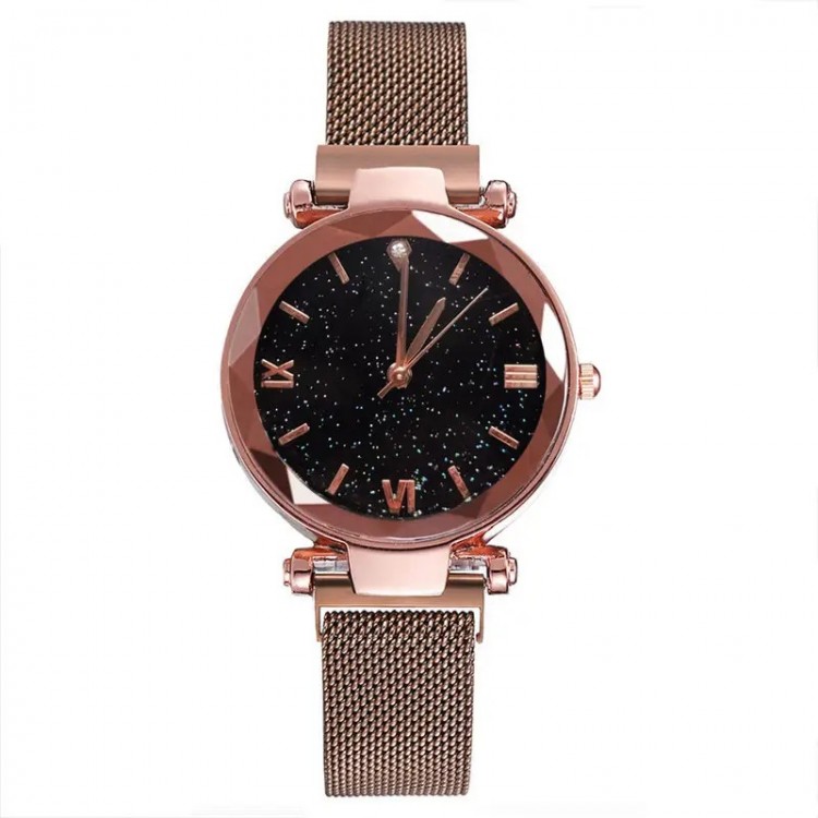 Ceas Dama Casual cu bratara magnetica si cadran cu sclipici Brown QUARTZ CDQZ062 Ceas Dama Casual cu bratara magnetica si cadran cu sclipici Brown QUARTZ CDQZ062