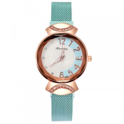 Ceas Dama Casual cu bratara magnetica si cadran in doua culori si strasuri Turquoise QUARTZ CDQZ067 Ceas Dama Casual cu bratara magnetica si cadran in doua culori si strasuri Turquoise QUARTZ CDQZ067