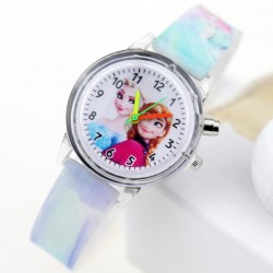 Ceas fete Frozen cadran rotund cu lumini si bratara reglabila albastra QUARTZ CDQZ100 Ceas fete Frozen cadran rotund cu lumini si bratara reglabila albastra QUARTZ CDQZ100